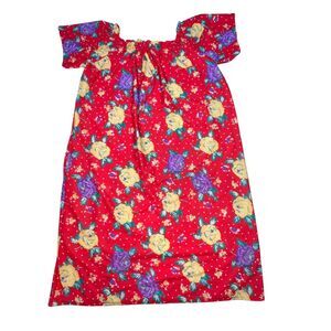The Coffee Club House Dress Womens 18 Mumu Red Floral Housedress Caftan Kimono